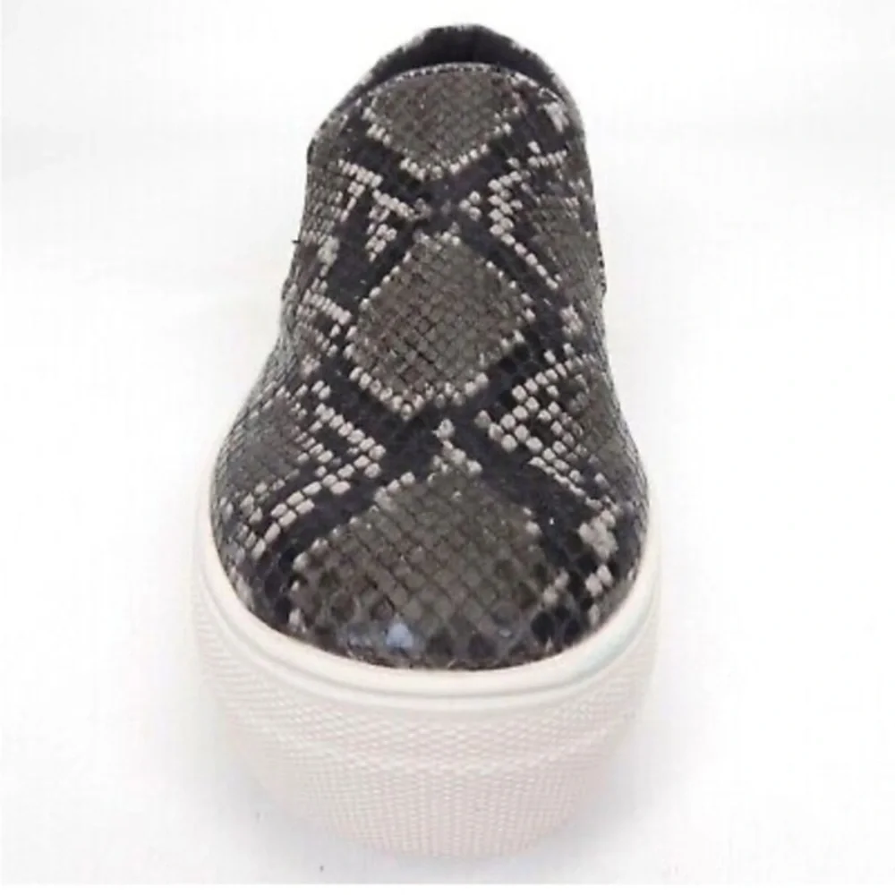Steven Madden. | Neutral  Colour Snake Print Slip On Flat Shoes - Picture 4 of 15